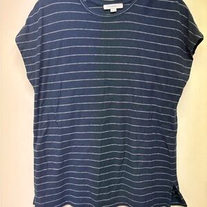 Vince Navy and White Striped Top